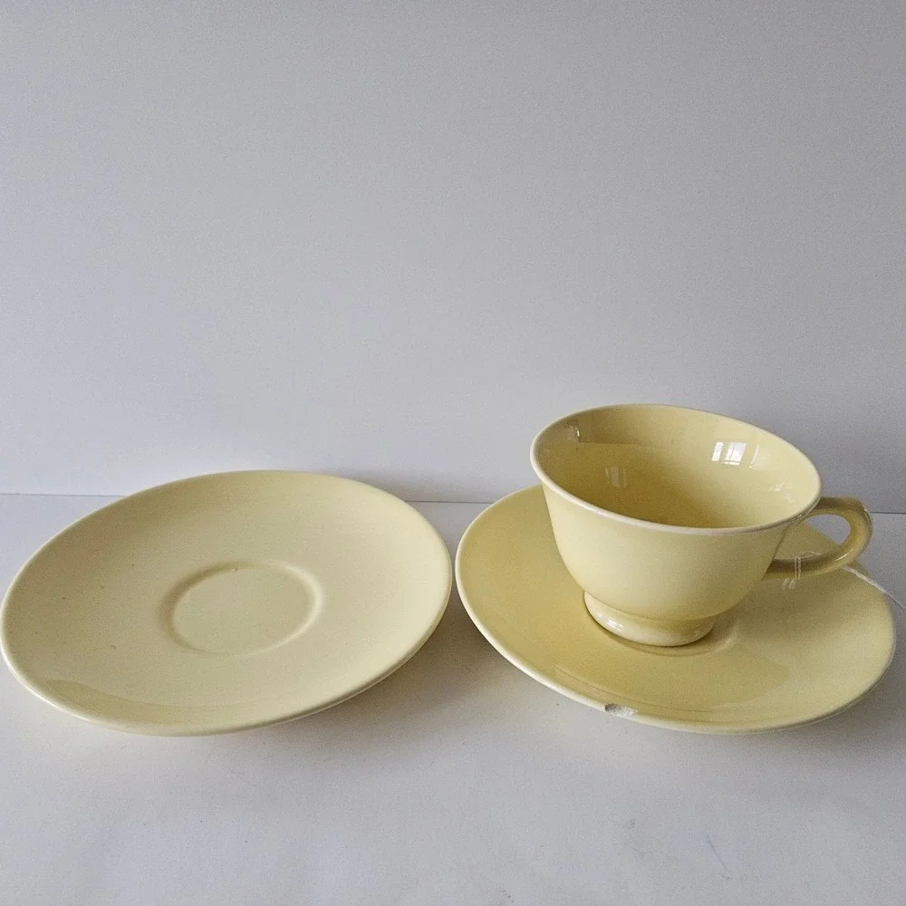 Lu-ray Pastels Persian Cream Cup & 2 Saucer Set Taylor Smith Taylor Vintage
